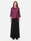Blusa in raso bordeaux rosso