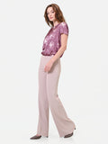 Pantalone palazzo tortora beige in cadi