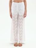 Pantalone bianco in sangallo di cotone