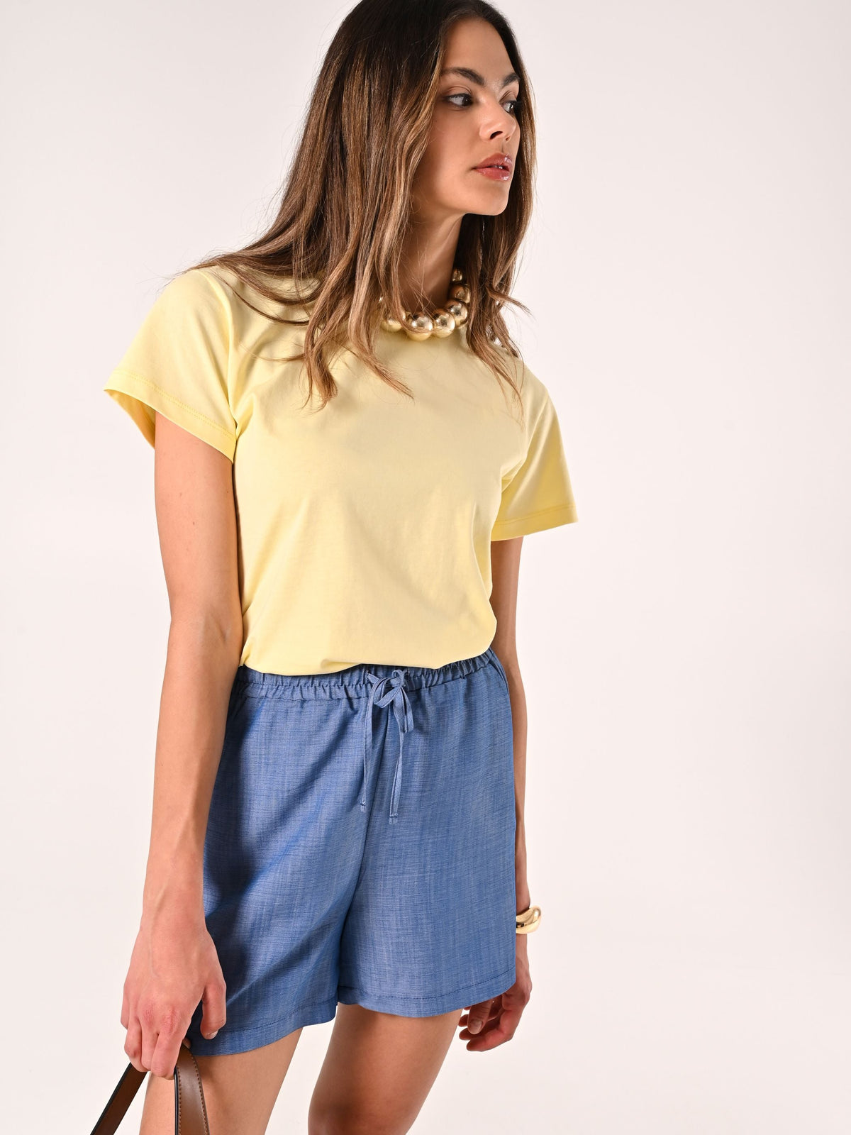 T-Shirt in Cotone Giallo Chiaro