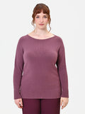 Maglia Curvy rosa antico in filato misto viscosa