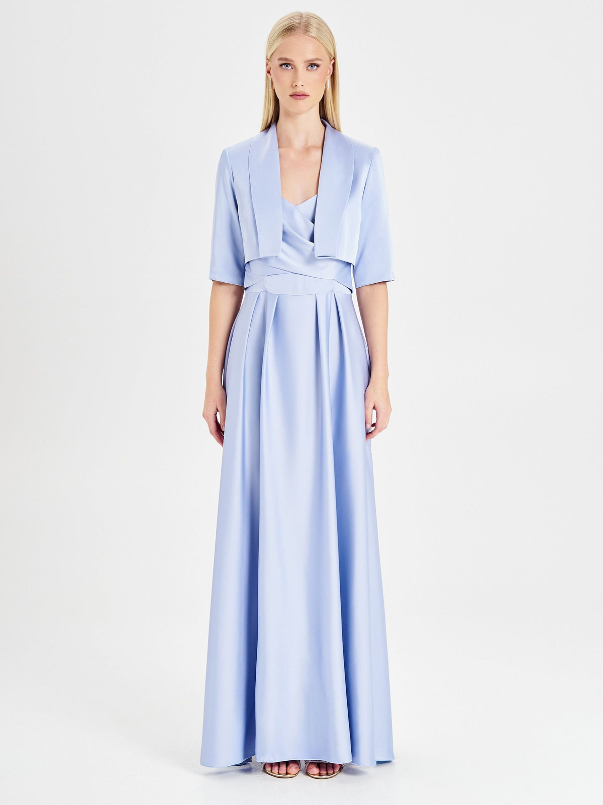 Coprispalle in Raso Rinascimento atelier Azzurro