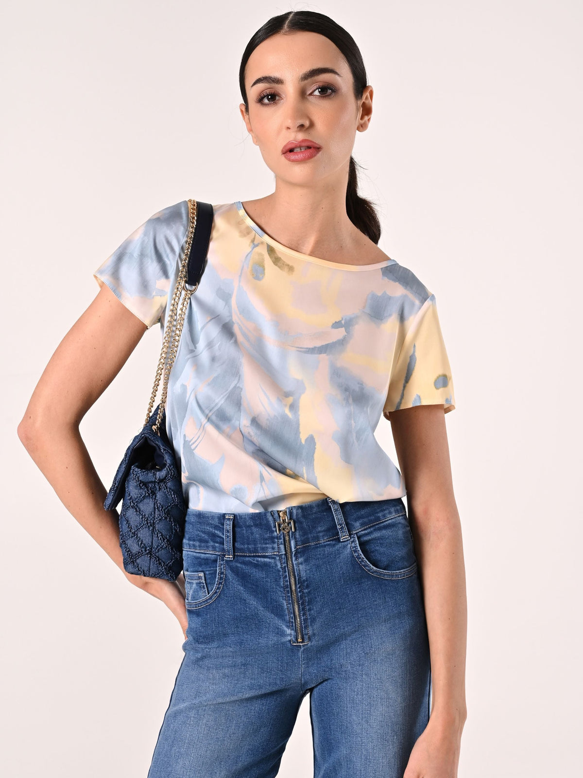 Blusa stampa Azzurra & Gialla