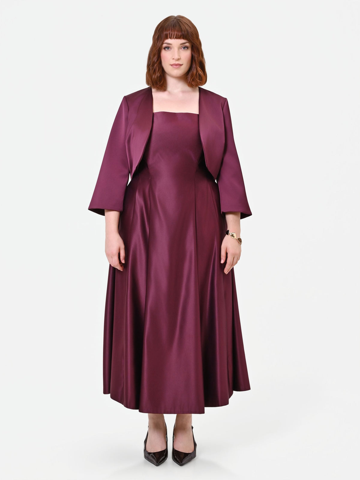 Coprispalle Curvy raso bordeaux rosso con zip