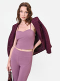 Top crop rosa antico stile bustier