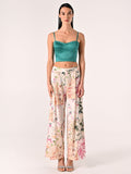 Top Bustier in Raso strutturato Verde Reale