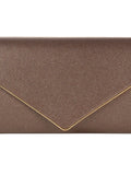 Pochette marrone con texture glitterata