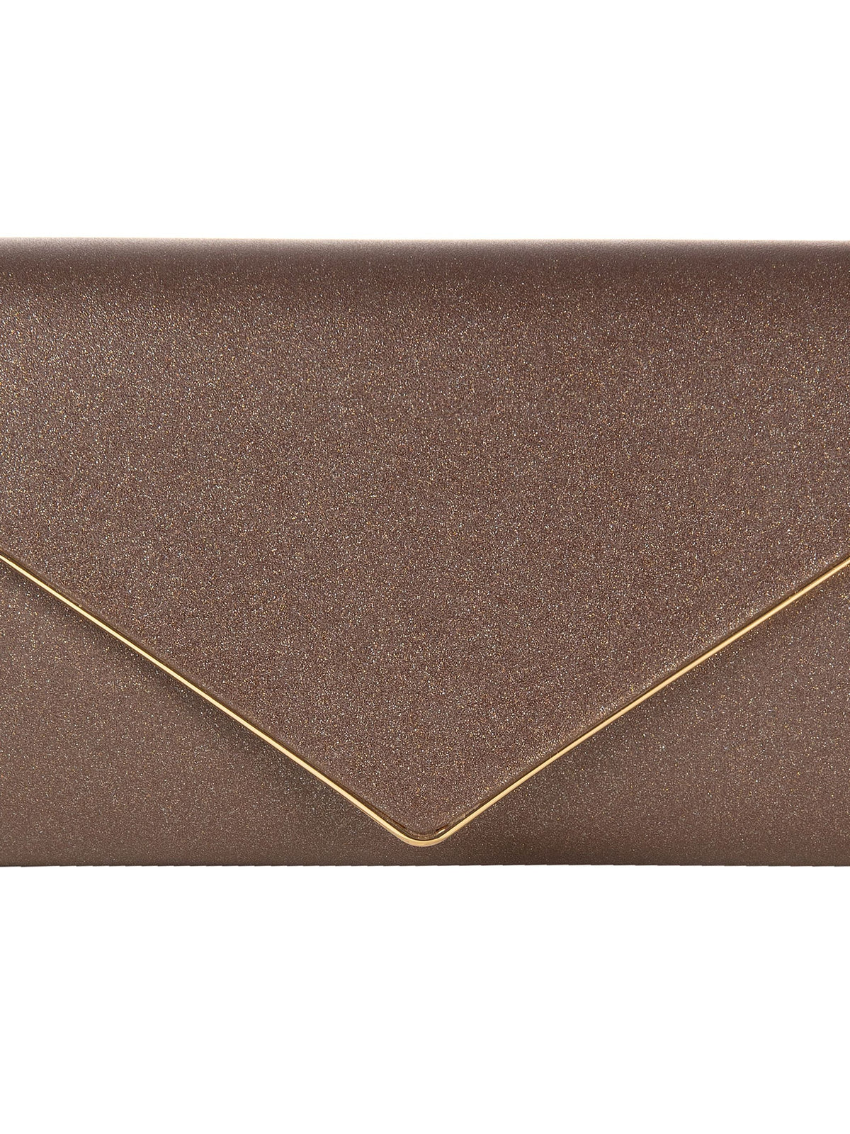 Pochette marrone con texture glitterata