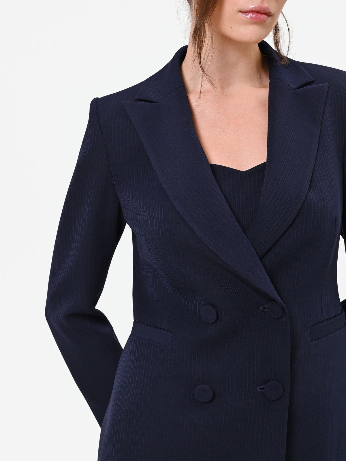 Giacca Studio doppiopetto gessata blu navy