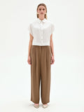 Camicia boxy panna in raso