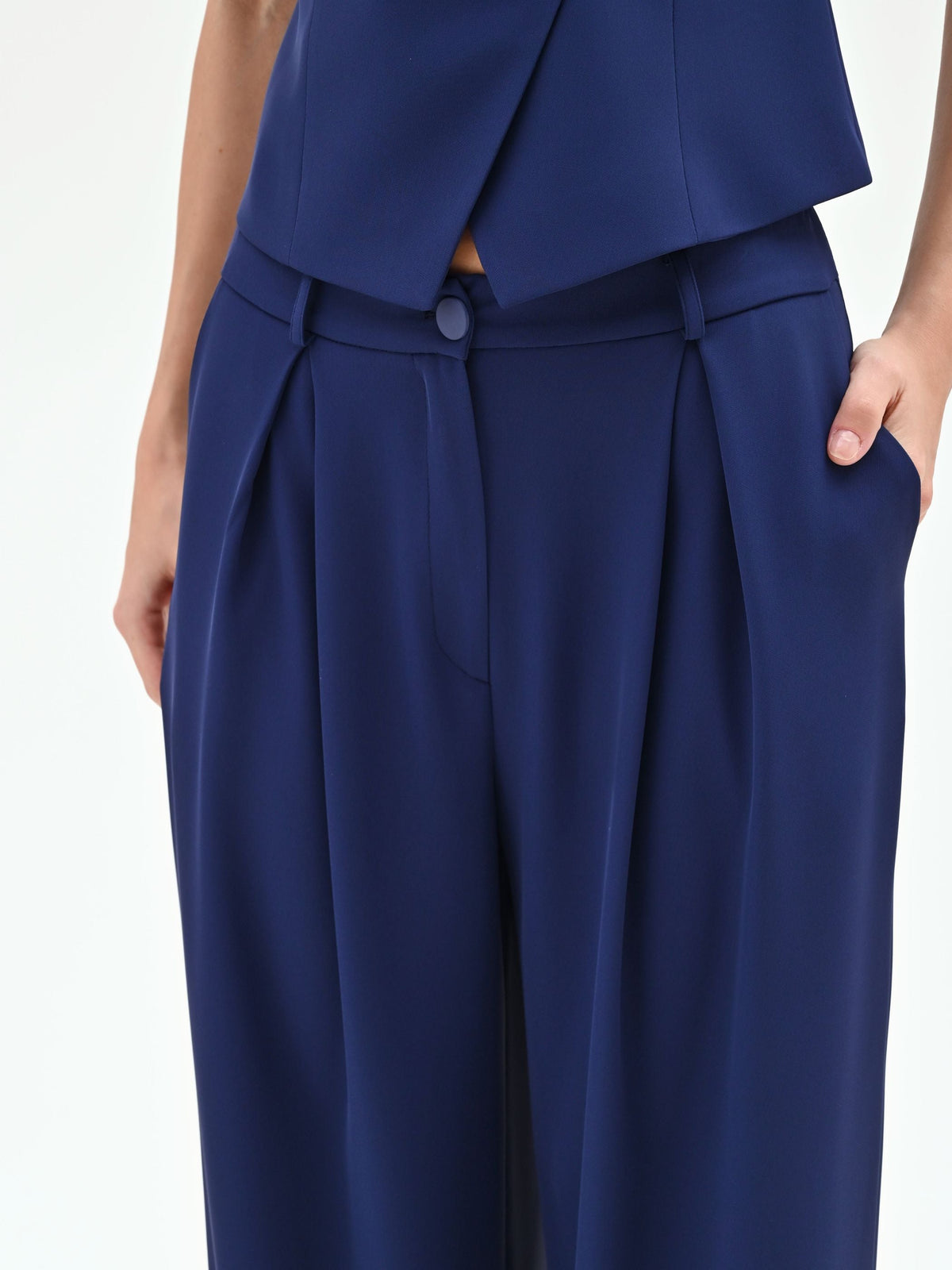 Pantaloni Studio palazzo blu indaco