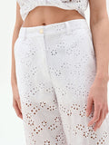 Pantalone bianco in sangallo di cotone
