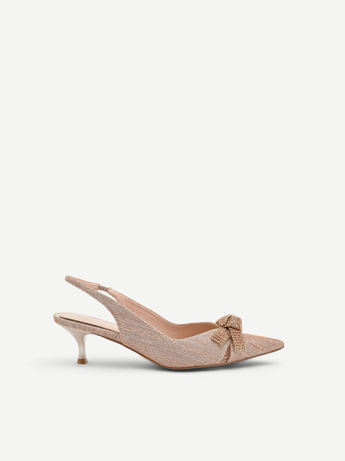 Décolleté slingback oro con fiocco