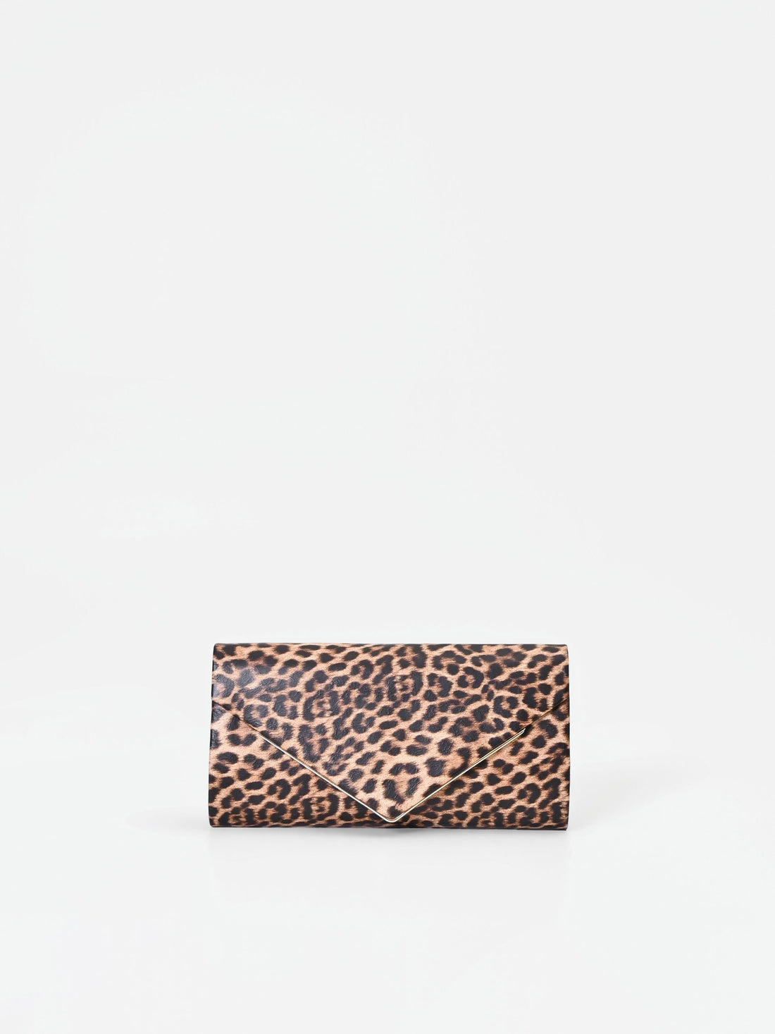Pochette busta animalier con dettaglio dorato
