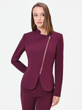 Giacca bordeaux rosso con zip asimmetrica