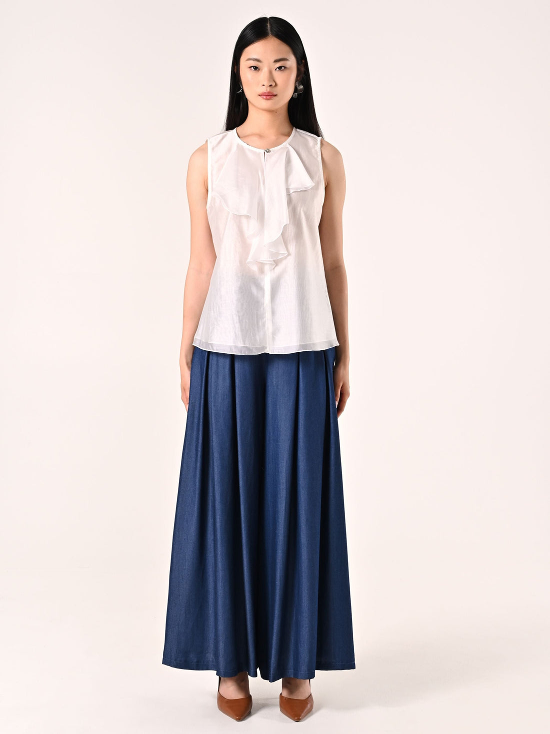 Blusa con Rouche Bianca
