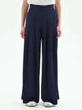 Pantalone palazzo in cadi blu