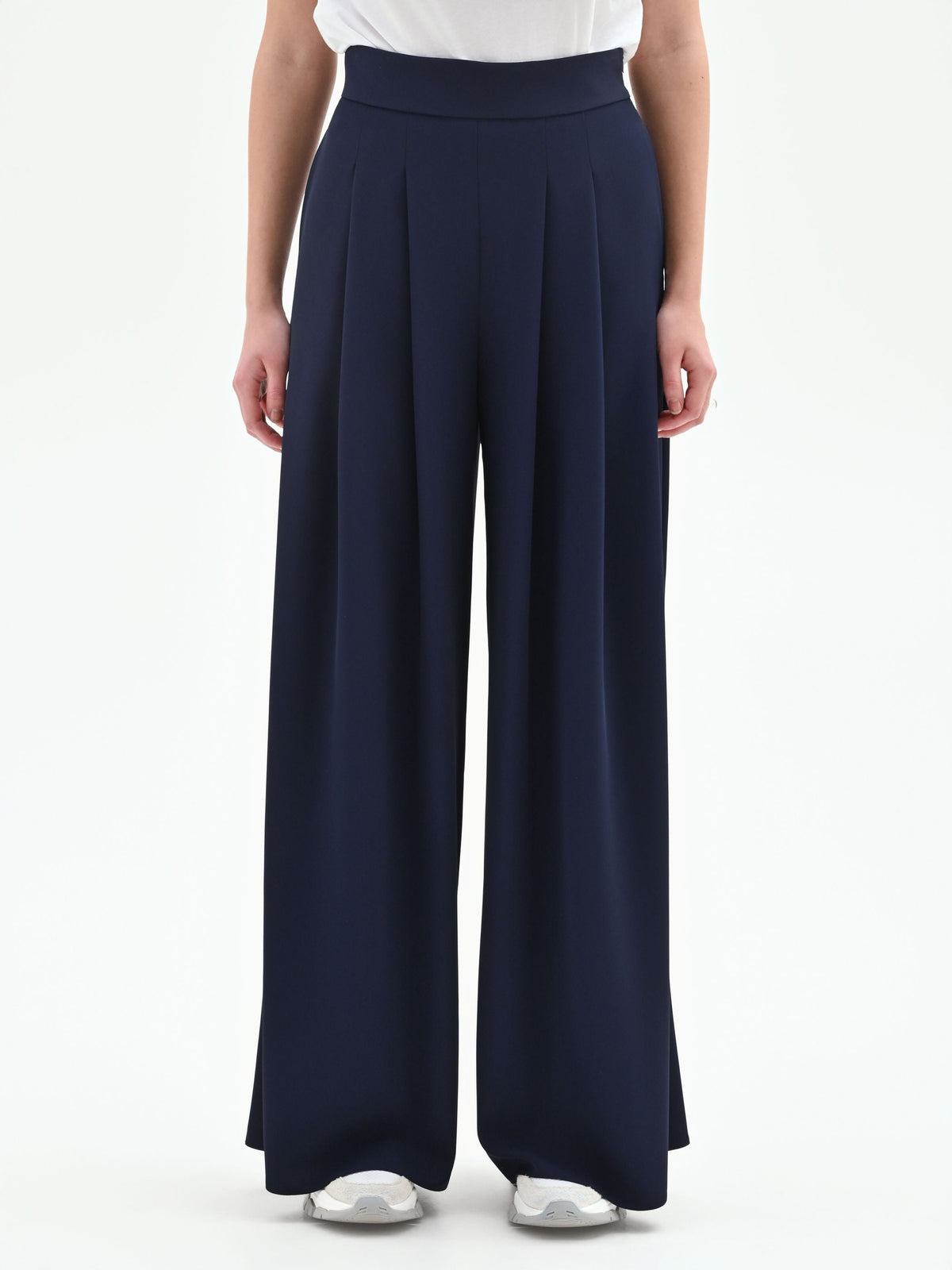 Pantalone palazzo in cadi blu