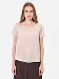 Blusa in raso tortora beige