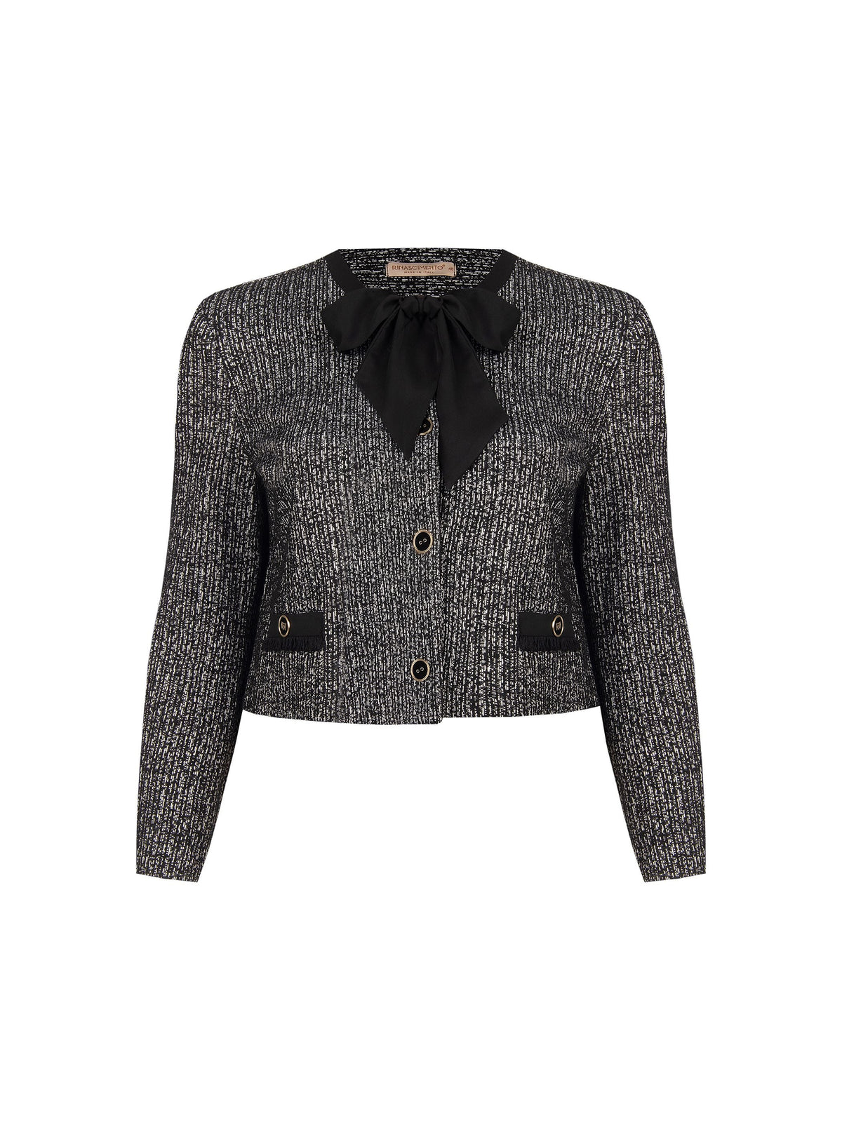 Giacca Curvy in bouclé nera