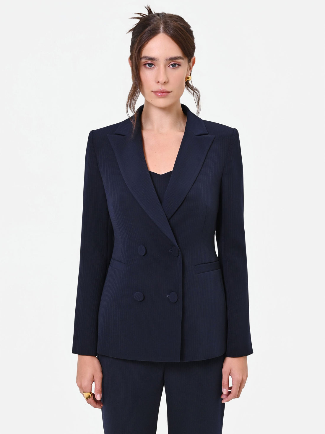 Giacca Studio doppiopetto gessata blu navy