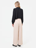 Pantalone palazzo tortora beige con pinces frontali
