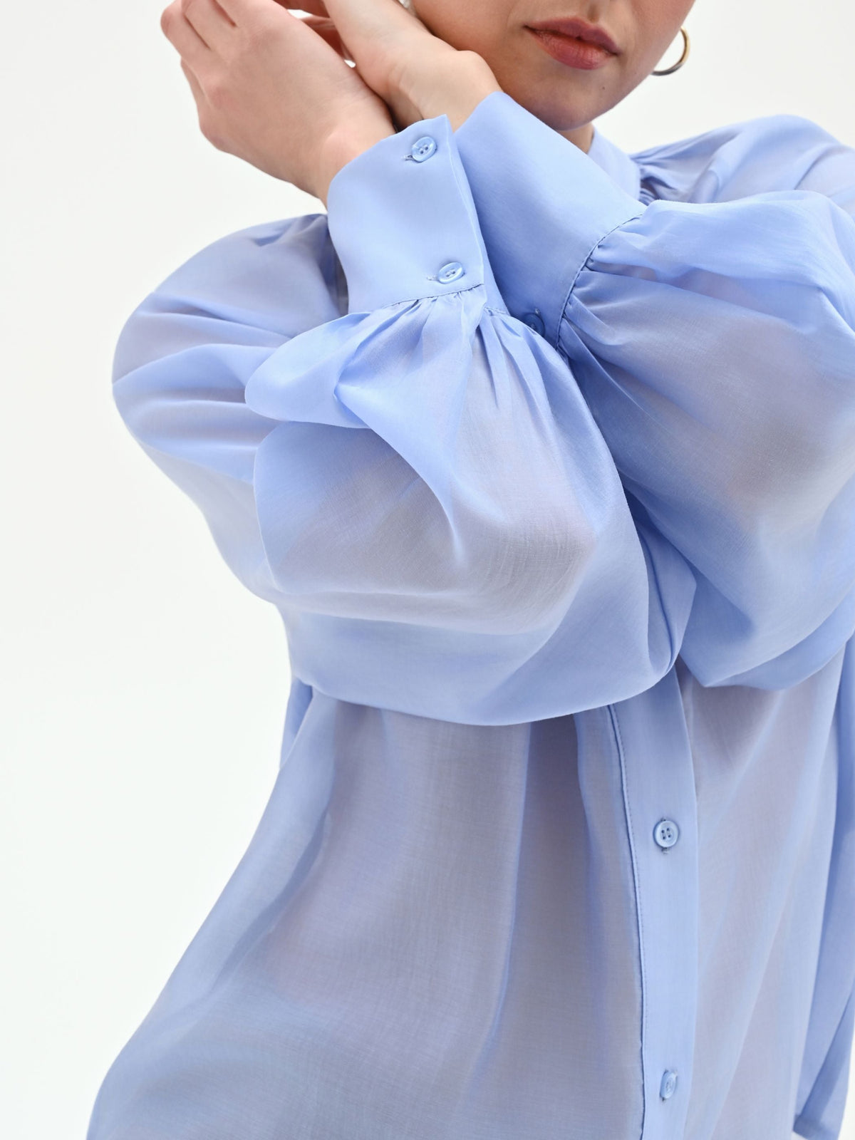 Camicia azzurro cielo in lyocell