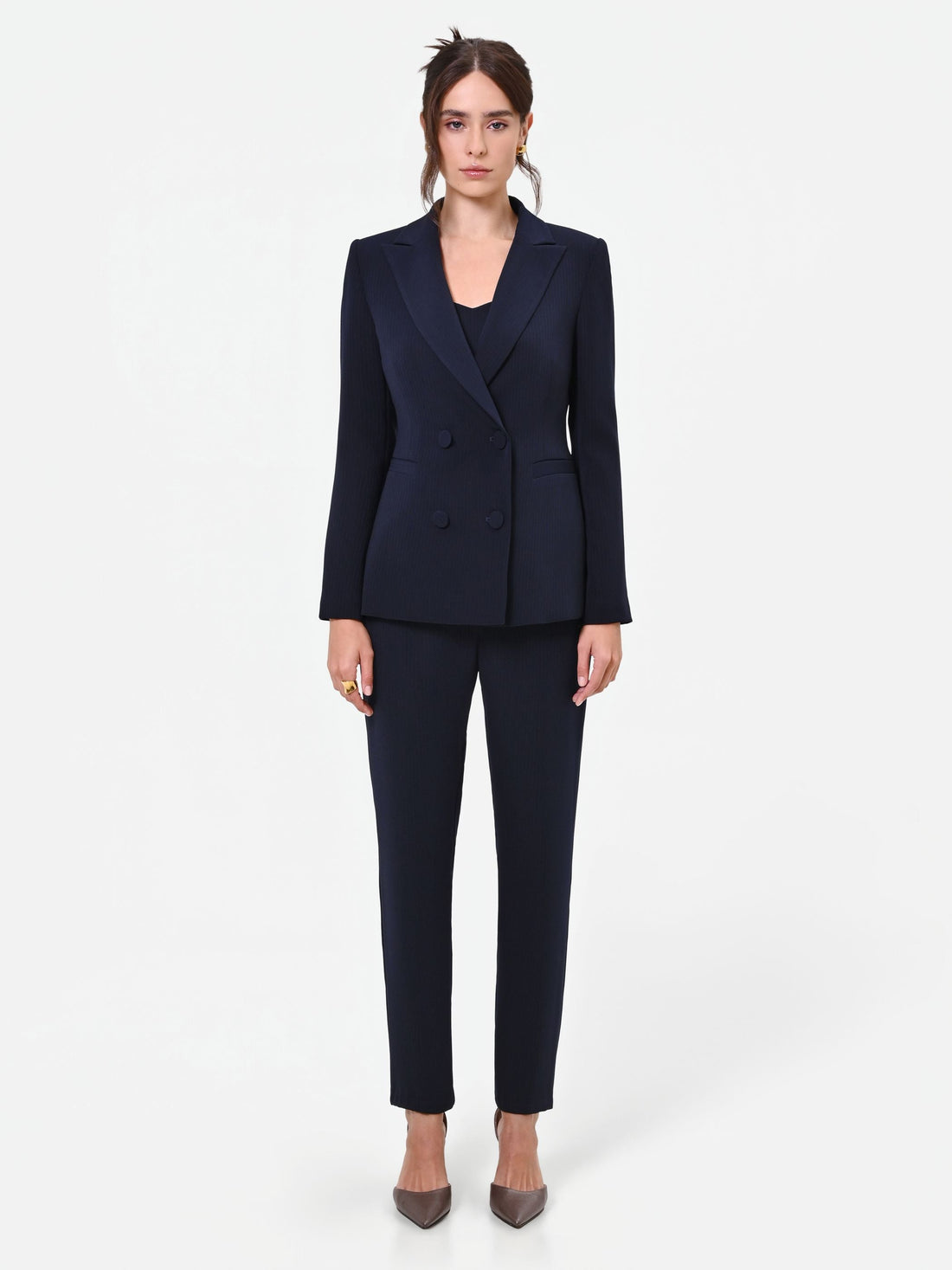 Giacca Studio doppiopetto gessata blu navy