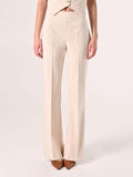 Pantaloni Flared in Tessuto Tecnico Beige Chiaro
