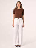 Pantaloni Ampi Bianchi in Viscosa
