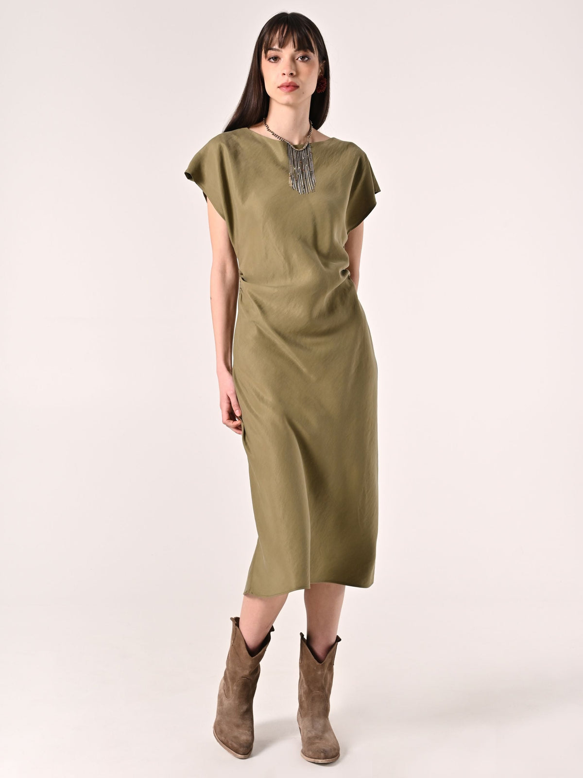 Abito Verde Militare in Viscosa