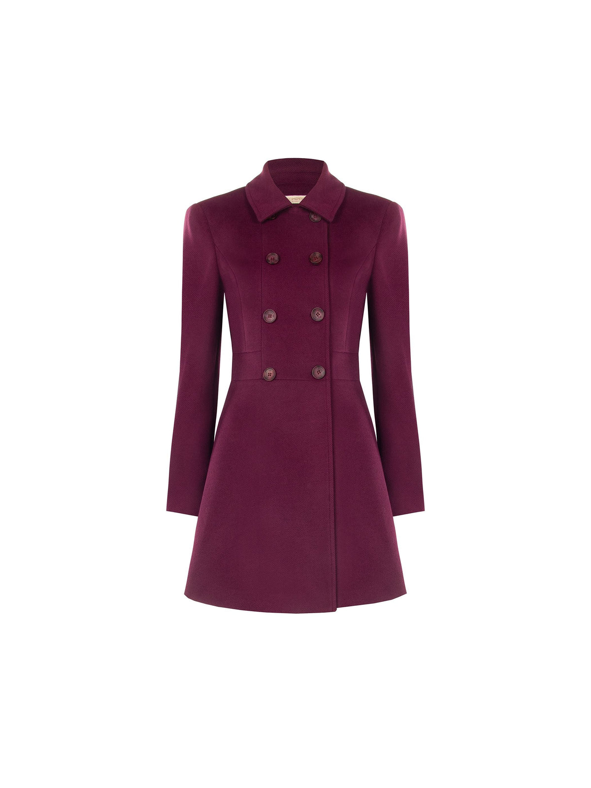 Cappotto bordeaux rosso a trapezio in velour