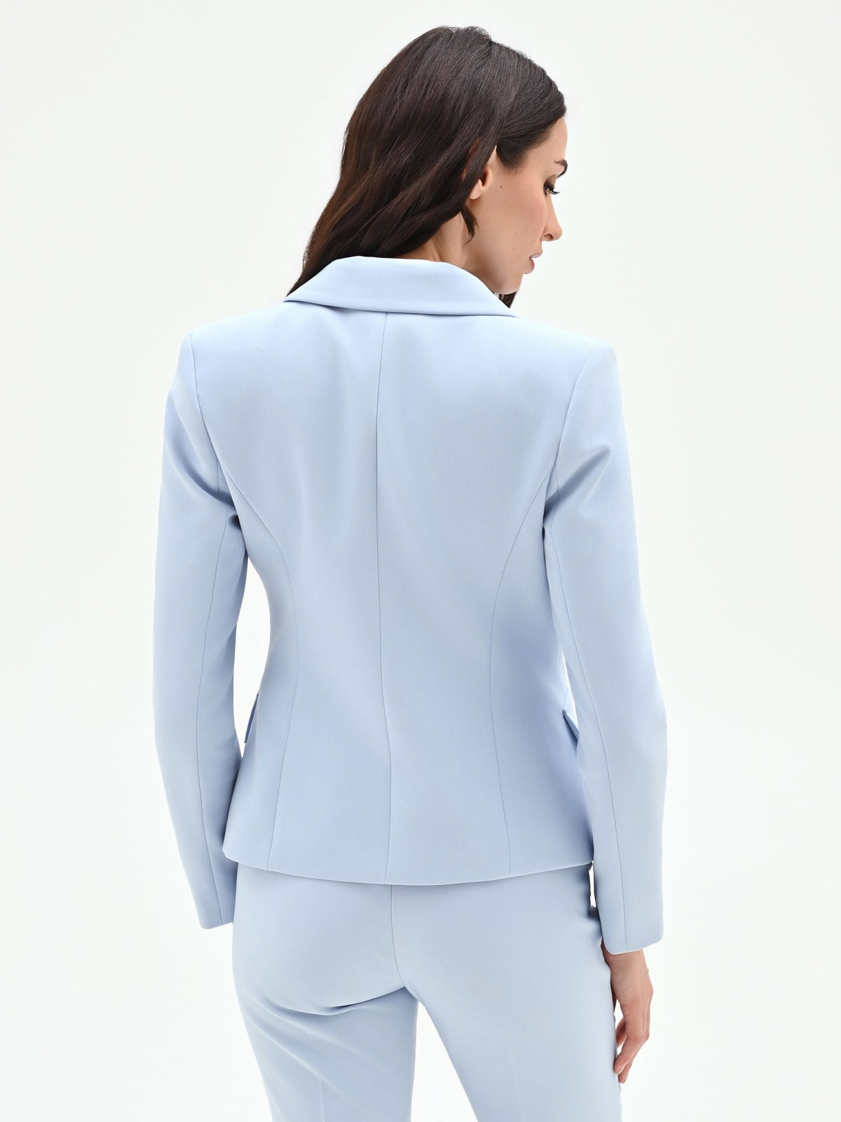 Giacca blazer cielo azzurro con rever a lancia