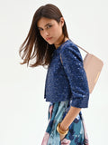 Giacca blu brillante in paillettes