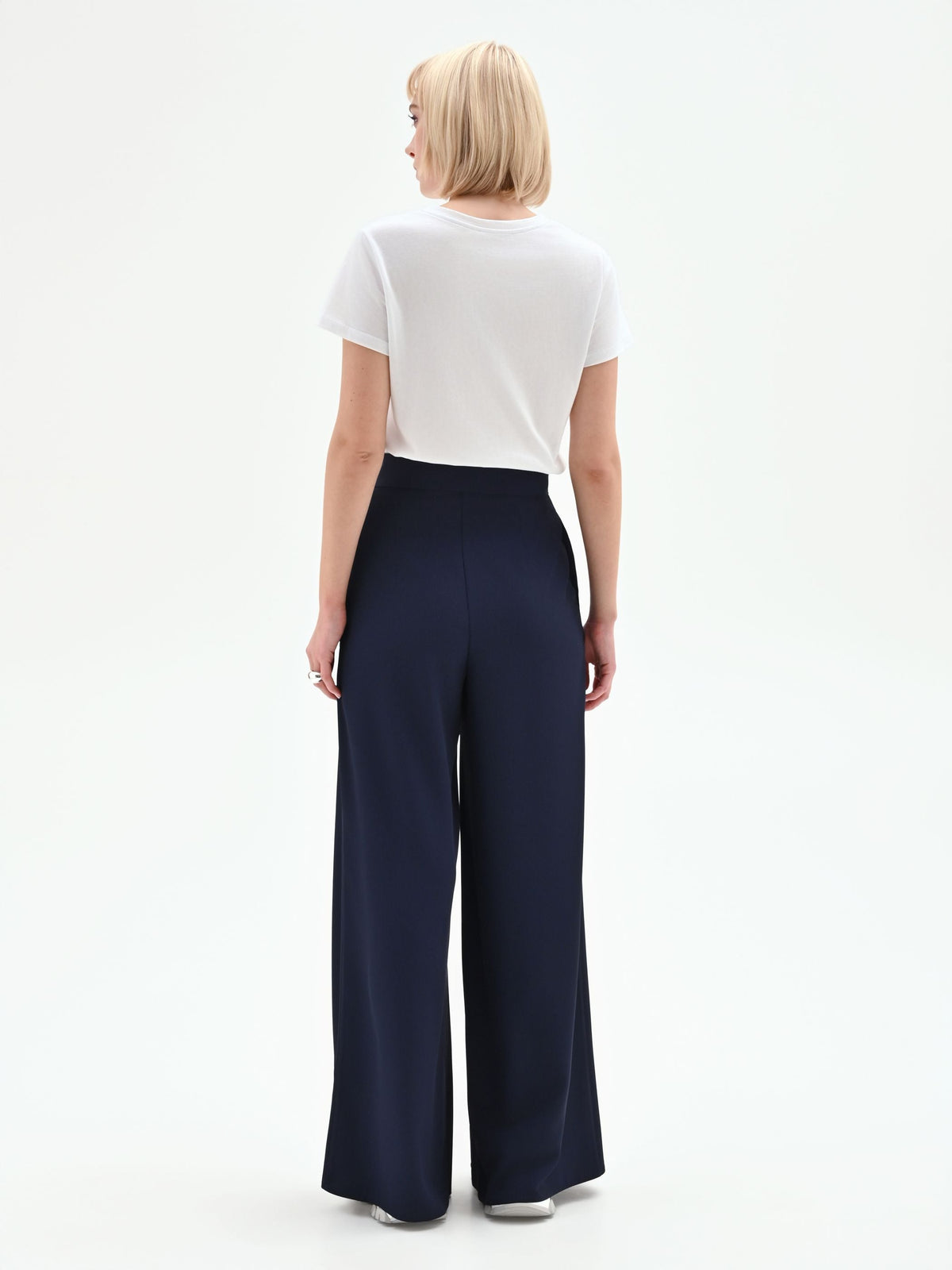 Pantalone palazzo in cadi blu