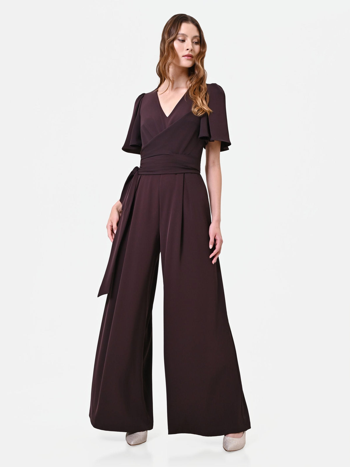Tuta marrone testa di moro con pantaloni palazzo