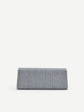 Pochette argento brillante dal design rettangolare