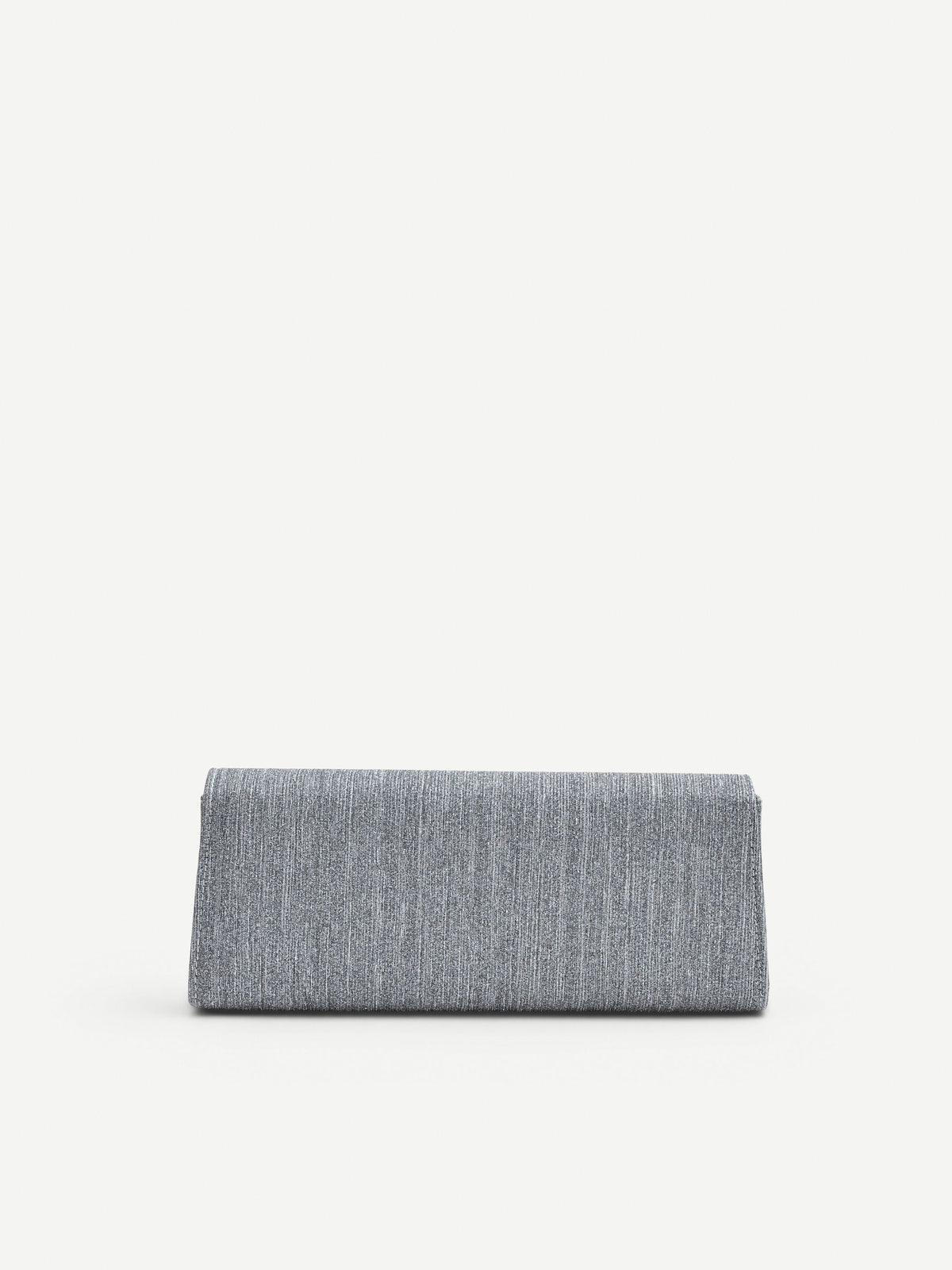 Pochette argento brillante dal design rettangolare