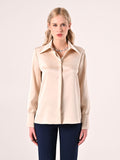 Camicia Beige in Raso