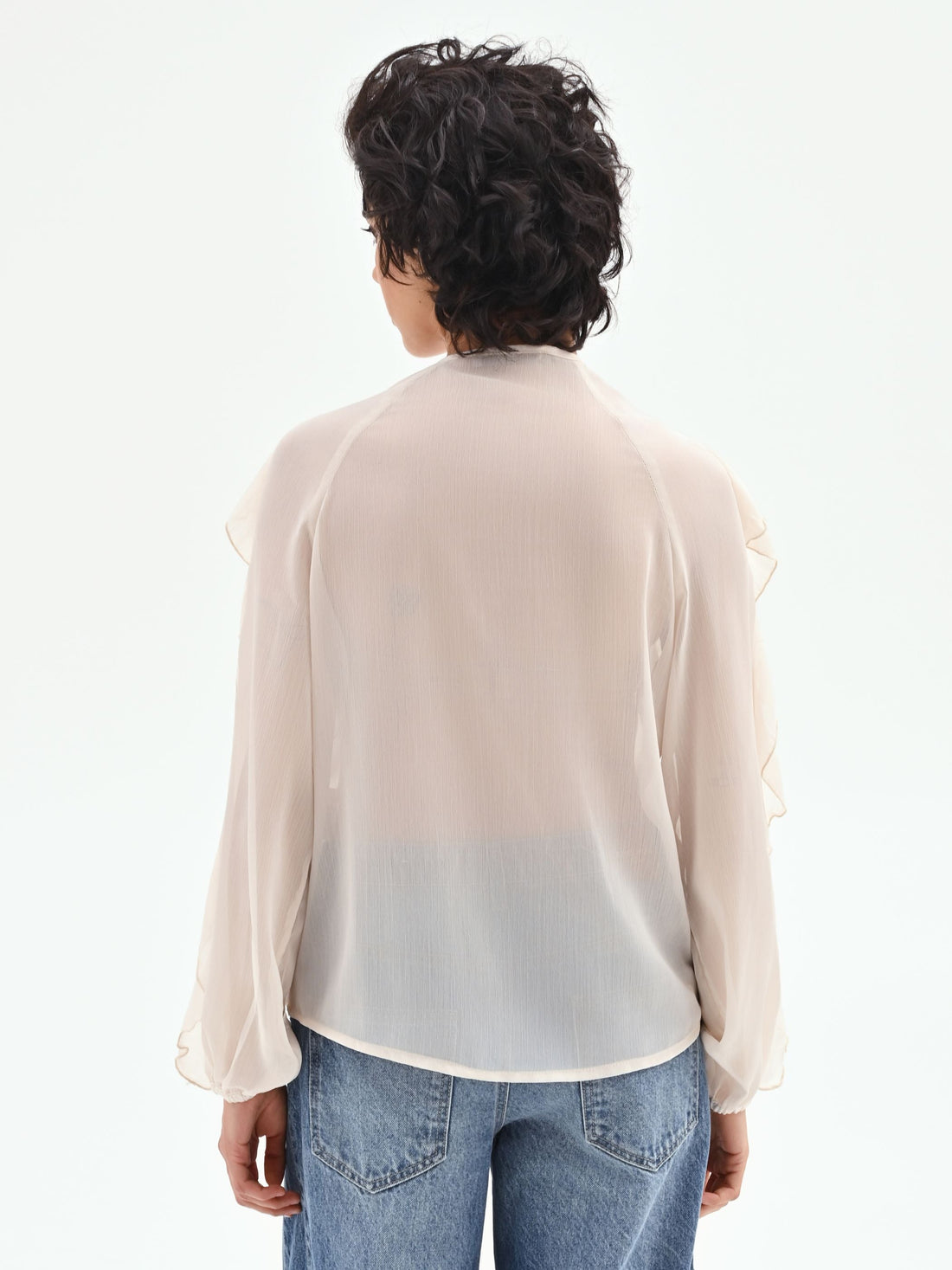 Blusa in georgette con rouches