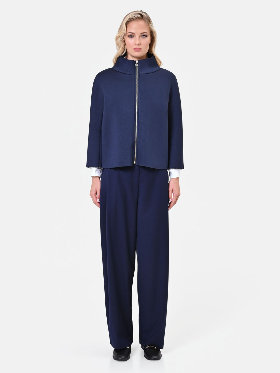 Cappa corta blu in scuba soft