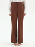 Pantalone in lino color cioccolato