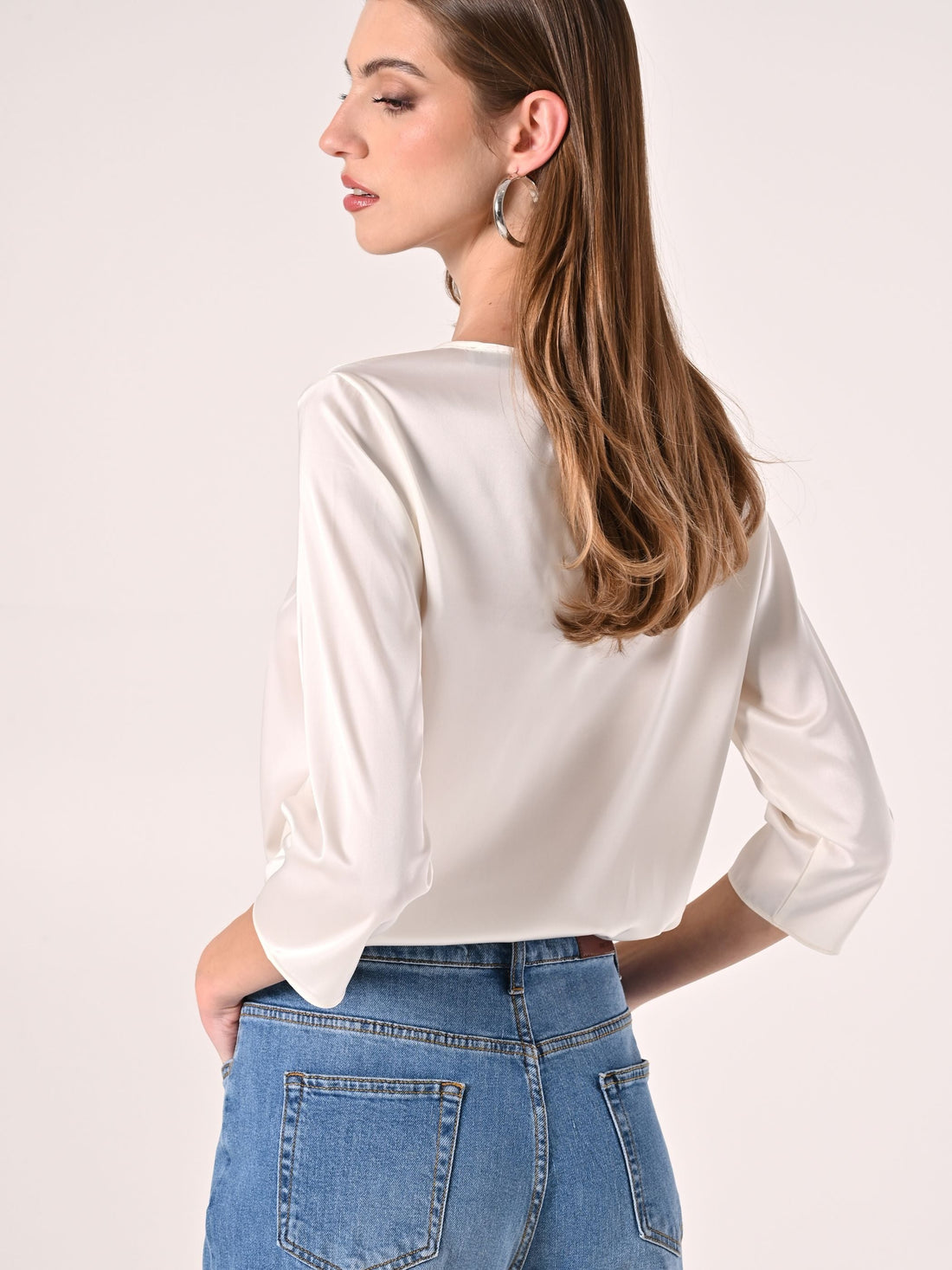 Blusa in Raso Bianca
