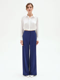 Pantalone Studio a palazzo in tessuto tecnico blu indaco