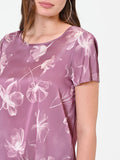 Blusa rosa antico con stampa floreale