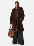Cappotto effetto pelliccia marrone Giorgia Palmas X Rinascimento