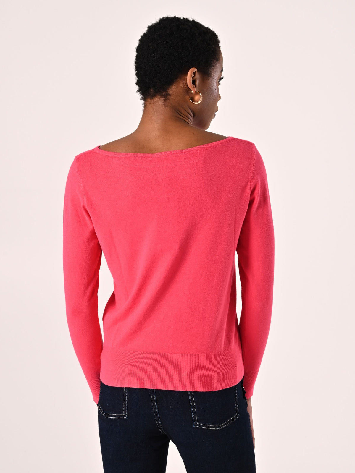 Maglioncino scollo Barchetta Fuxia