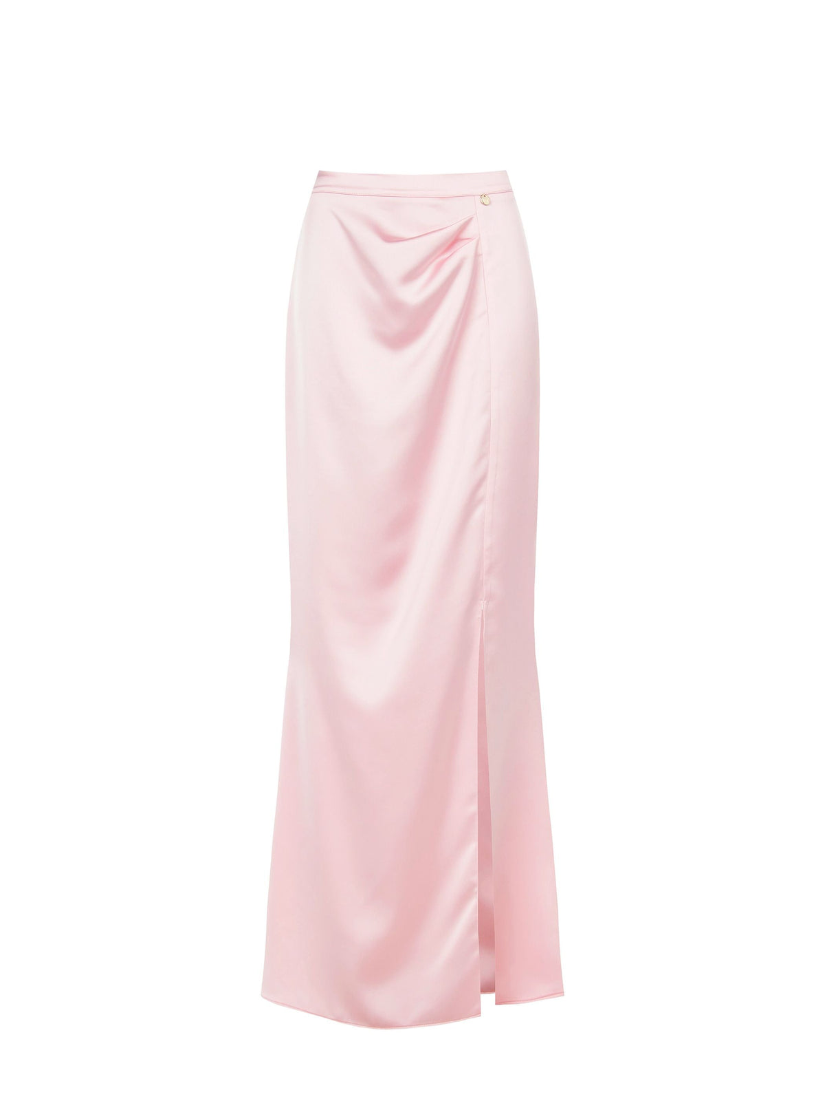 Gonna lunga rosa pastello in raso