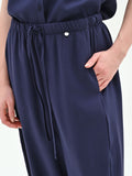 Pantalone blu navy fluido con coulisse