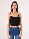 Top in Tessuto Tecnico Nero